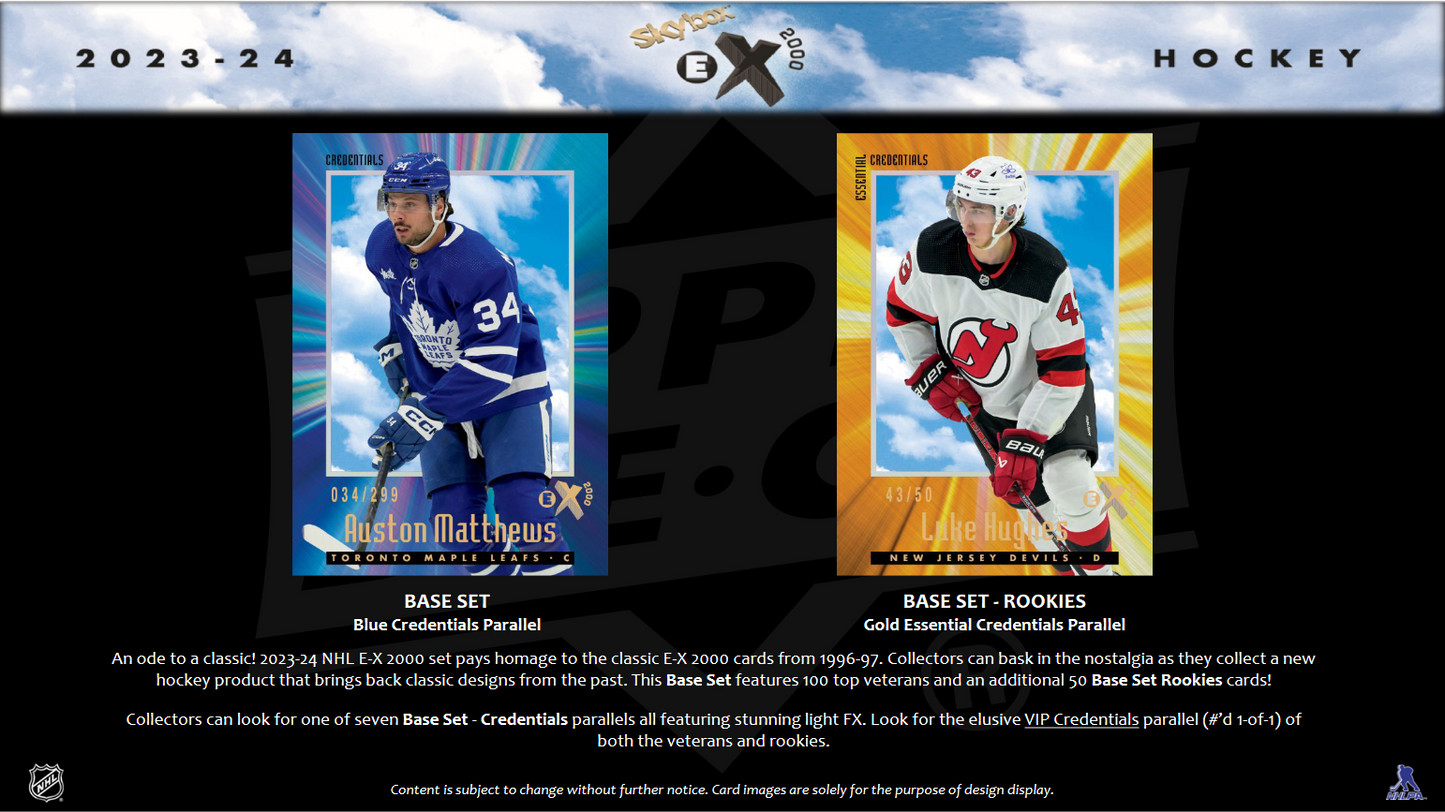 2023-24 Upper Deck Skybox E-X 2000 Hockey Hobby 12 Box Case