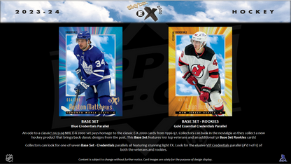 2023-24 Upper Deck Skybox E-X 2000 Hockey Hobby 12 Box Case